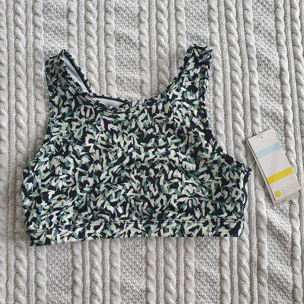 Zella Sports Bra XL 14 / 16 Teal Arctic Dynamic All Day 4 way Stretch Anti Chafe